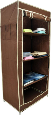 

Solace Single Row Carbon Steel Collapsible Wardrobe(Finish Color - Brown)