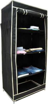 

Solace Single Row Carbon Steel Collapsible Wardrobe(Finish Color - Black)