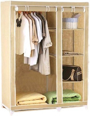 

WDS 3.5 Feet Foldable Storage Cabinet Almirah Carbon Steel Collapsible Wardrobe(Finish Color - Cream)