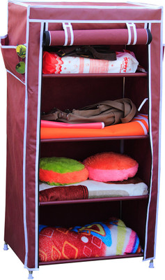 

Raunak Deluxe Stainless Steel Collapsible Wardrobe(Finish Color - MAROON)