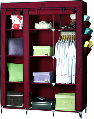 

Yutiriti Fancy & Portable Aluminium Collapsible Wardrobe(Finish Color - Charm Maroon)