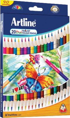 

Artline Tri- Art Duo Triangular Shaped Color Pencils(Set of 20, Multicolor)