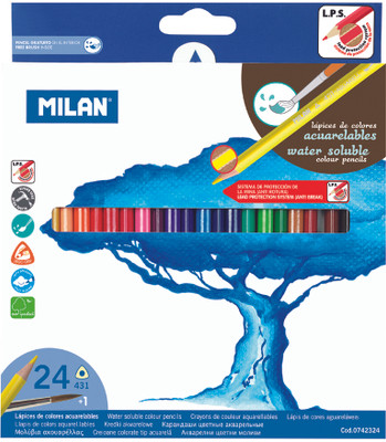 

Milan Watersoluble 24 Shades Triangular Shaped Color Pencils(Set of 1, Multicolor)