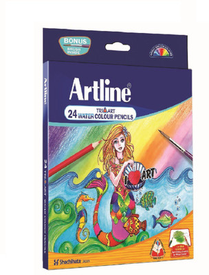 

Artline Water Soluble Triangular 24 Triangular Shaped Color Pencils(Set of 1, Multicolor)