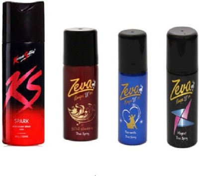 

Zeva keepz u on ks-KAMASUTRA & ZEVA DEODORANT BODYSPRAY Combo Set(Set of 4)