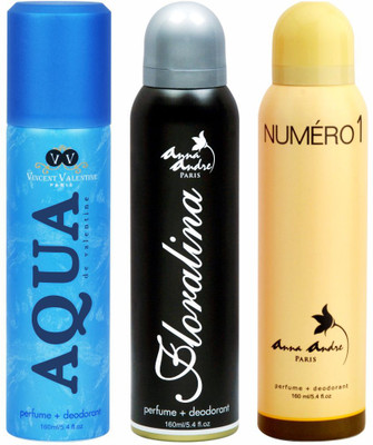 

Anna andre paris Aqua De Valentine, Floralina & Numero 1 Combo Set(Set of 3)