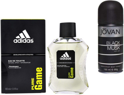 

Adidas Live It Combo's In EDT Pure Game & Jovan Men's The Black Musk Deo Combo Set(Set of 2)