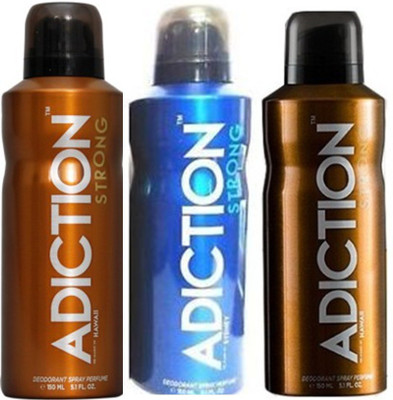 

Adiction Strong Hawaii,Vegas,Sydney Deodorants Pack of 3 for Men Combo Set(Set of 3)