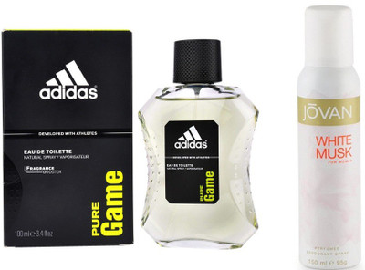 

Adidas Live It Combo's In EDT Pure Game & Jovan The White Musk Deo Combo Set(Set of 2)