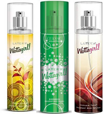 

Layer'r Wottagirl (Set Of 3) Evergreen,Citrus,Vanila Twist Deo Pack For Women Combo Set(Set of 3)