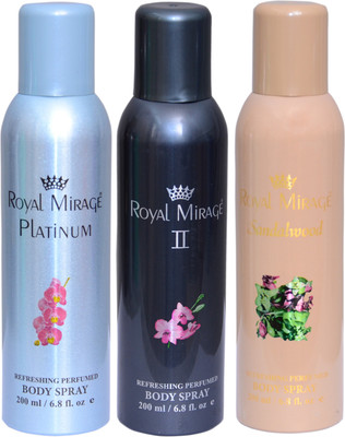 

Royal mirage PLATINUM , GRAY II , SANDALWOOD Combo Set