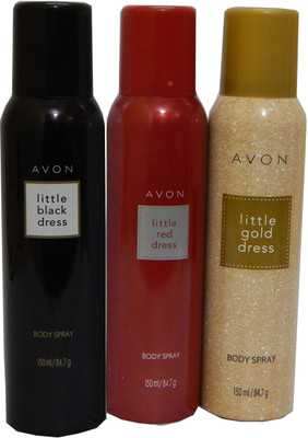 

Avon Little Black & Red & Gold Dress Body Each 150 ml Combo Set(Set of 3)