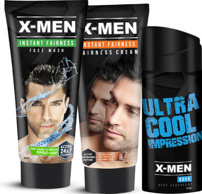 

X-men Combo Set Face Wash + Fairness Cream + Body Deodorant Combo Set(Set of 3)