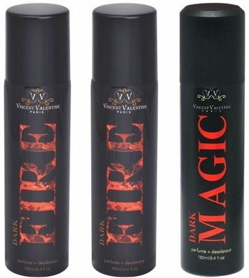 

Vincent valentine paris Set of Dark Fire, Dark Fire & Dark Magic Deodorants Combo Set(Set of 3)