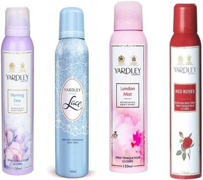 

Yardley london Morning Dew Lace LondonMist Red Rose Combo Set(Set of 4)