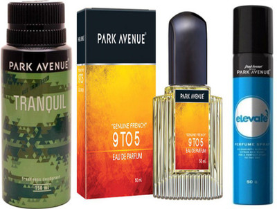 

Park avenue 9 to 5 EDP ,Tranquil,Elevate Deodorant Spray Combo Set(Set of 3)