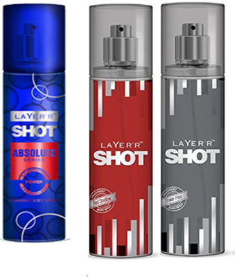 

Layer'r Shot (Set Of 3) Red,Play,Power Deodorants Pack For Men Combo Set(Set of 3)