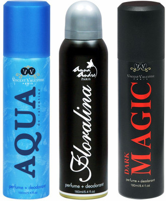 Vincent valentine paris Aqua De Valentine, Floralina & Dark Magic Combo Set(Set of 3)