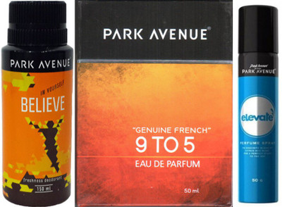 

Park avenue 9 to 5 EDP ,Believe,Elevate Deodorant Spray Combo Set(Set of 3)