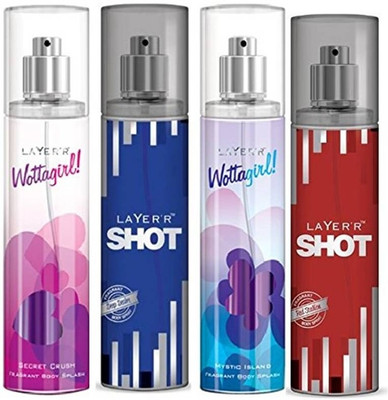 

Layer'r Secret Crush , Mystic Island , Deep Desire & Red Stalion Deodorants 135ml Each Combo Set(Set of 4)