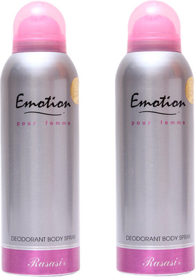 

Rasasi 2 Emotion Women Deodorant Spray - For Women(400 ml, Pack of 2)
