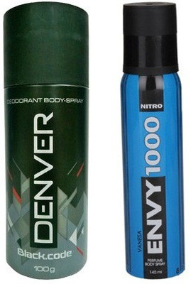 

Denver Black Code,Nitro Deo Spray Combo Set(Set of 2)
