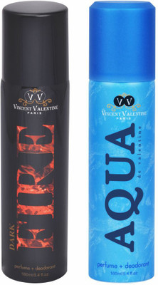 

Vincent valentine paris Set of Dark Fire & Aqua De Valentine Deodorants Combo Set(Set of 2)