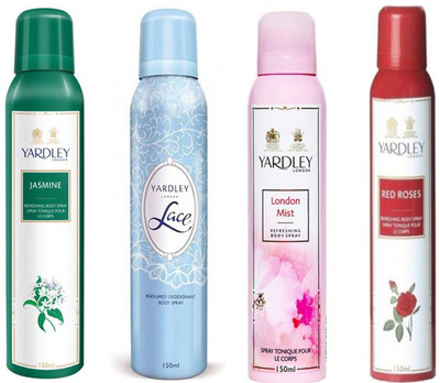 

Yardley london Jasmine Lace LondonMist Red Rose Combo Set(Set of 4)