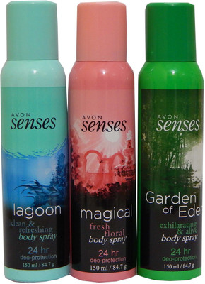 

Avon Senses Body Deo-Protection Lagoon & Magical & Garden of Arden Each 150 ml Combo Set(Set of 3)