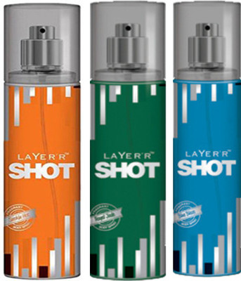 

Layer'r Shot (Set Of 3)Royal,Blaze,Smokin Deodorants Combo Pack For Men Combo Set(Set of 3)