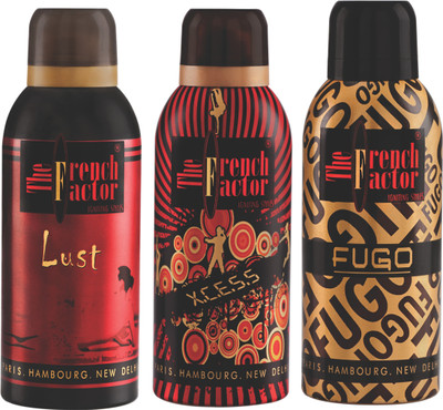 

French factor Lust, Xcess & Fugo Gold Deodorant Combo Set(Set of 3)