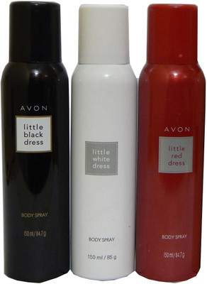 

Avon Little Black & White & Red Dress Body Each 150 ml Combo Set(Set of 3)