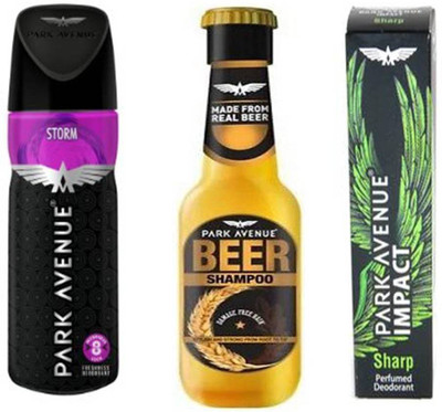 

Park avenue Storm,Sharp,Damage Beer Shampoo Combo Set(Set of 3)
