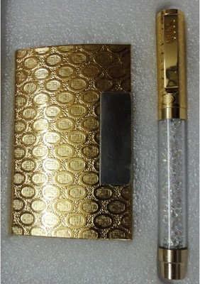 

Dharohar The Heritage All 24k Gold Plated – Crystal Studded Pen With Business Card Holder – Combo Corporate Set-V Combo Set(Set of 1)