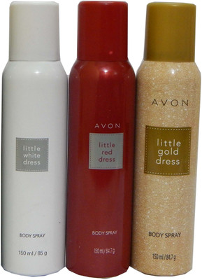 

Avon Little White & Red & Gold Dress Body Each 150 ml Combo Set(Set of 3)