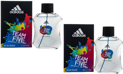 Adidas Team Five Special Edition EDT for Men 100 ml (100 ml x 2) Combo Set(Set of 2)