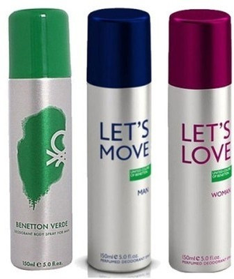 

Benetton Verde Deodorant, Lets Love Deodorant & Lets Move Deodorant Combo Set(Set of 3)