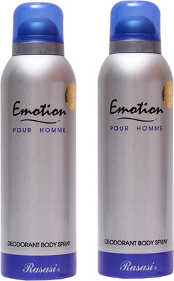 

Rasasi 2 Emotion Men Deodorant Spray - For Men(400 ml, Pack of 2)
