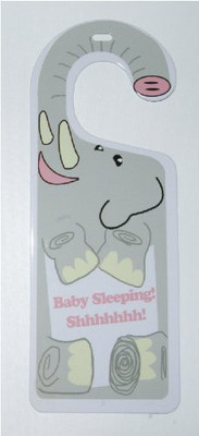 

Sign Of The Times Elephant Baby Sleeping Shhhhhhh Tin Door Knob Hanger for Nursery Gift Set Combo Set(Set of 1)