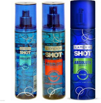 

Layer'r Shot Absulute Power,Game,Craze Deo (Pack Of 3) Combo Set(Set of 3)