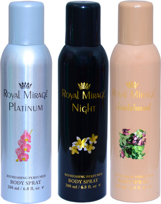 

Royal mirage PLATINUM , NIGHT , SANDALWOOD Combo Set