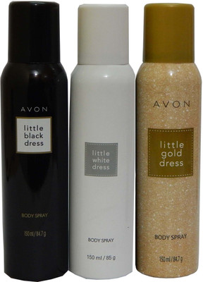

Avon Little Black & White & Gold Dress Body Each 150 ml Combo Set(Set of 3)