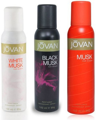 Jovan White Musk, Black Musk & Musk Combo Set(Set of 3)