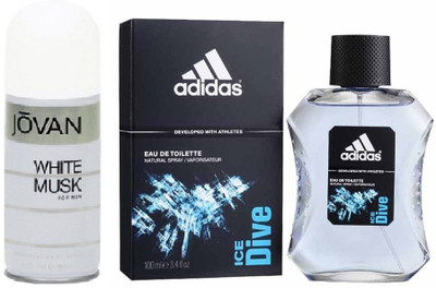 

Adidas Live It Combo's In EDT Ice Dive & Jovan Men's The White Musk deo Combo Set(Set of 2)