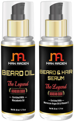 

Man arden Beard Oil + Beard Serum - The Legend (Arabian Oudh) Kit Combo Set