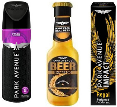 

Park avenue Storm,Regal,Damage Beer Shampoo Combo Set(Set of 3)