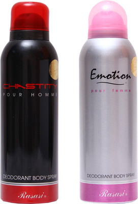 

Rasasi Chastity Men::Emotion Women Combo Set(Set of 2)