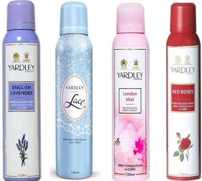 

Yardley london English Lavender Lace LondonMist Red Rose Combo Set(Set of 4)