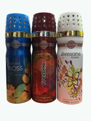 

Beauty Studio Vivace Body Spray - For Women(600 ml, Pack of 3)
