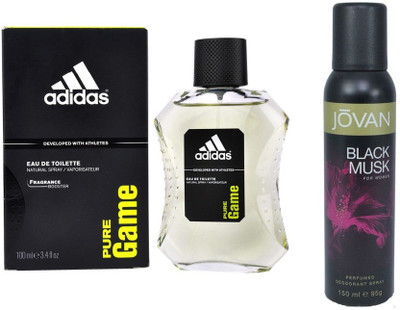 

Adidas Live It Combo's In EDT Pure Game & Jovan The Black Musk Deo Combo Set(Set of 2)